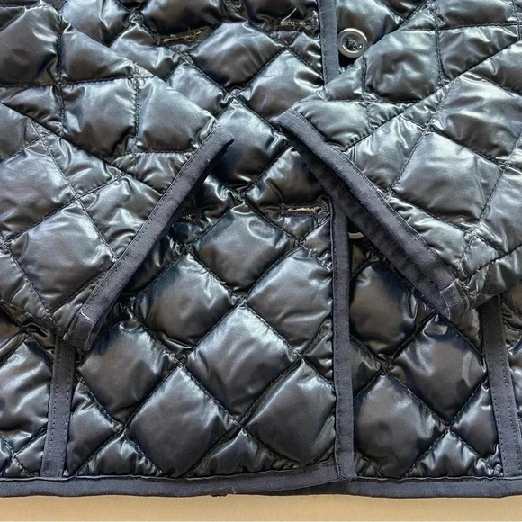 J.Crew Navy Double Breasted Quilted Puffer Jacket Women size Medium - Picture 5 of 11